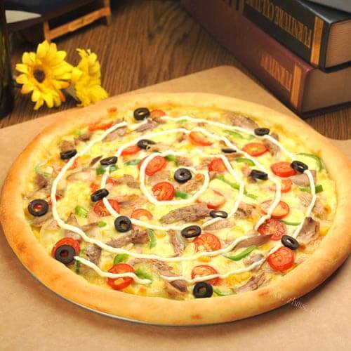 好吃营养的10寸金枪鱼pizza