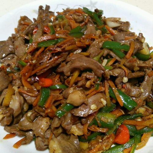 特别组合瘦肉爆炒猪心