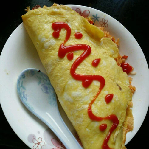 快手菜快手菜芹菜火腿蛋包饭