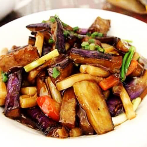 美味香菇火腿烧茄子