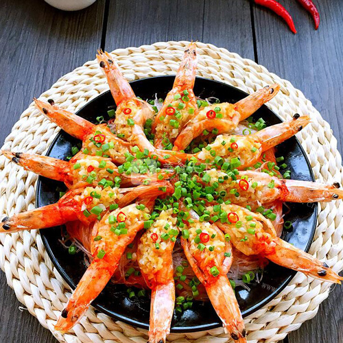 美味清蒸粉丝香菜虾