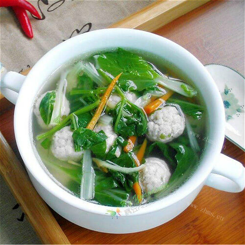 简易肉片烩小白菜
