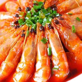 美味的油焖大红虾