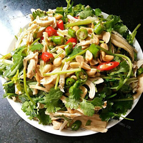 美味的腐竹拌鸡丝