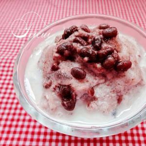 清凉解暑藕粉红豆奶沙冰
