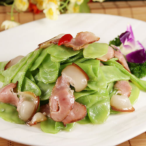 家常肉炒扁豆角