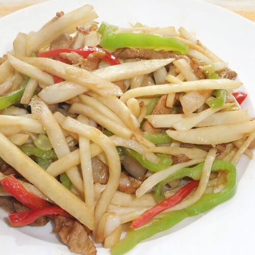 好吃的肉丝炒茭白