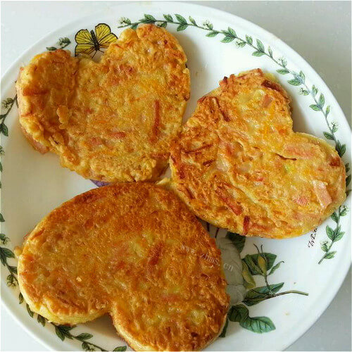 美味的萝卜虾皮煎饼