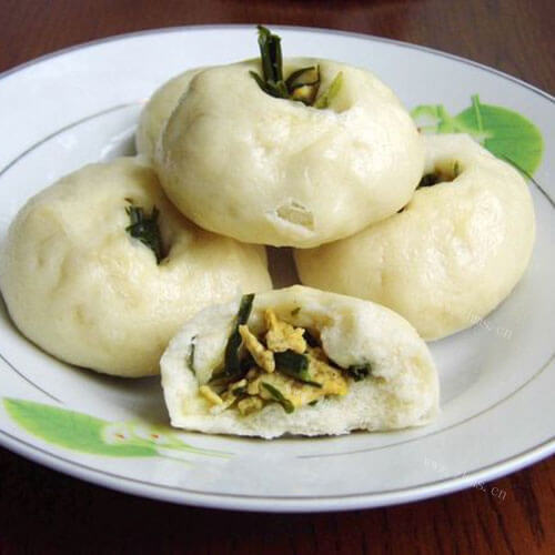 美味的地软韭菜鸡蛋包子