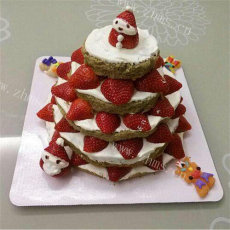 好看的雪人圣诞树蛋糕