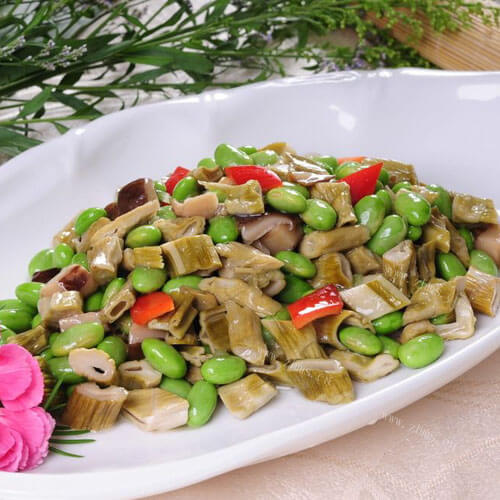 美味的鱼腩毛豆香菇干