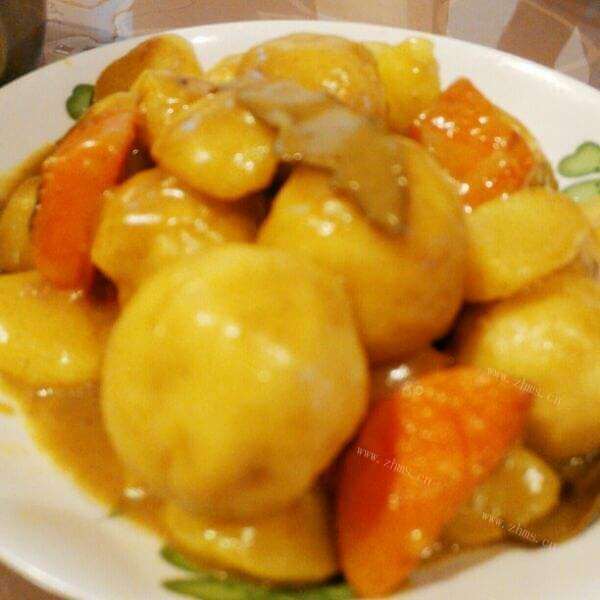 自制泰式咖喱肉丸
