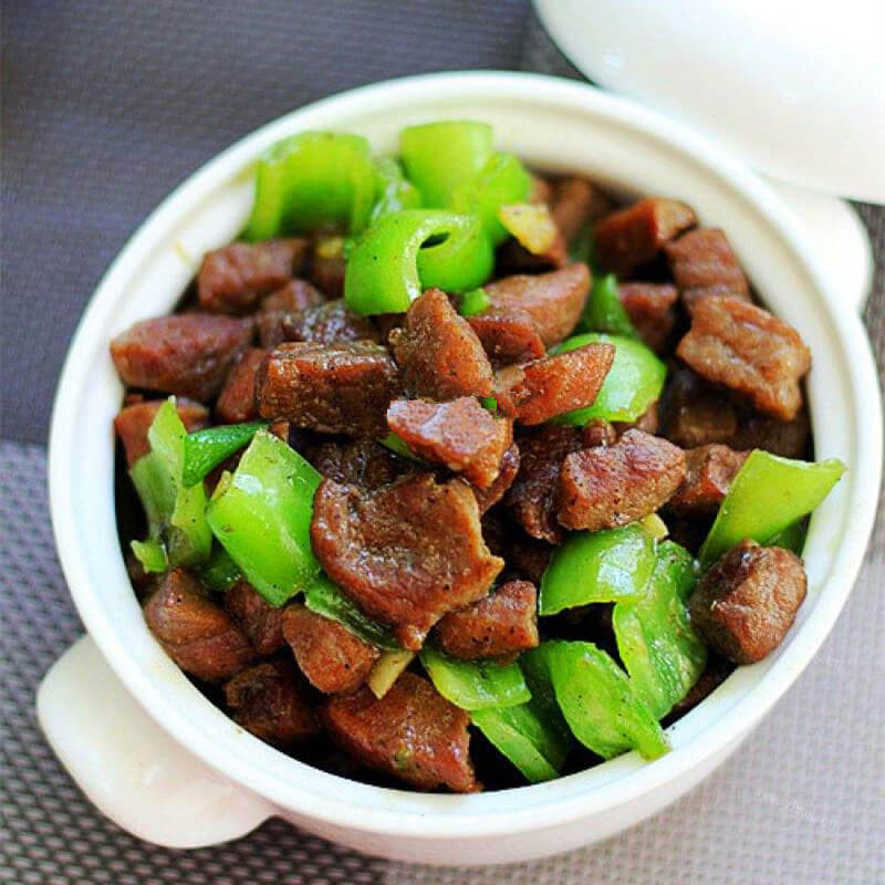 咸香的青椒牛肉粒
