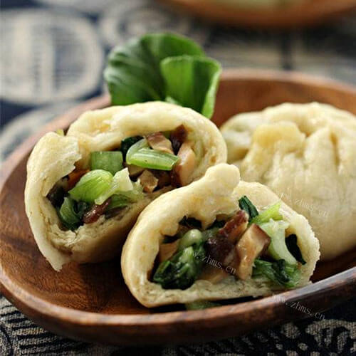 美味香菇青菜素煎包