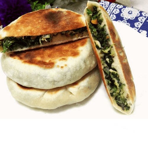 烫面荠菜盒子
