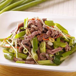 美味的葱爆牛肉丝