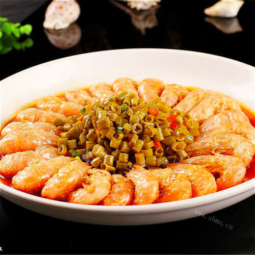 海鲜食品香辣豆豇炒明虾