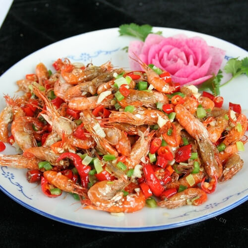自制辣椒炒虾