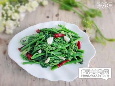 美味的白灼佛手瓜苗做法图解4)
