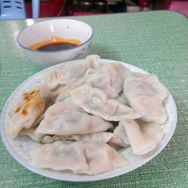 美味的韭菜瘦肉煎云吞