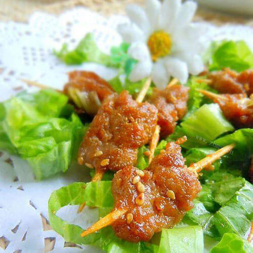 家常孜然牙签肉