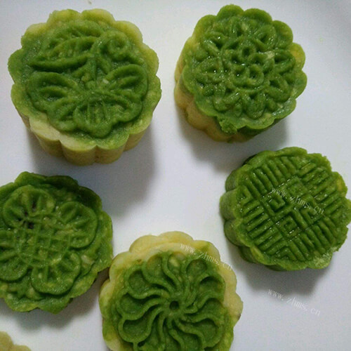 自制青汁绿豆糕
