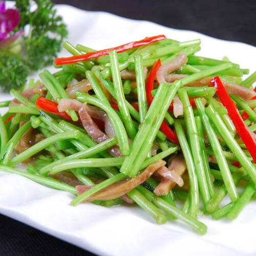 美味的豆干凉拌茼蒿