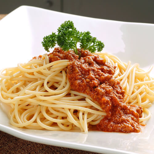 美味笋丁肉酱意面