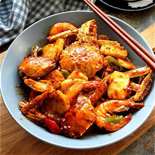 美味棒棒蟹炒年糕