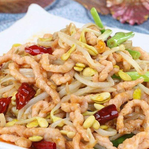 常见的绿豆芽香炒里脊肉