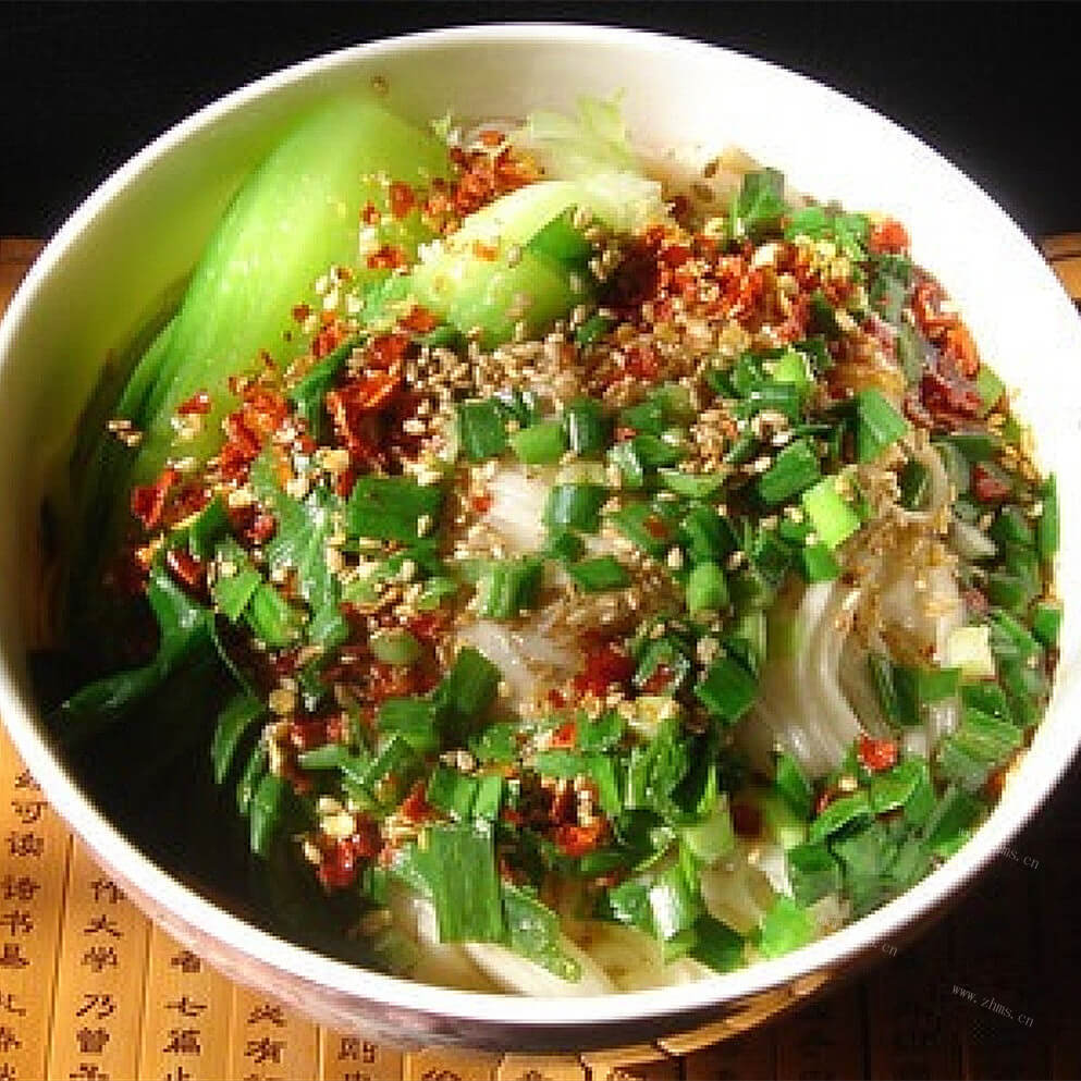 自制油菜肉沫面