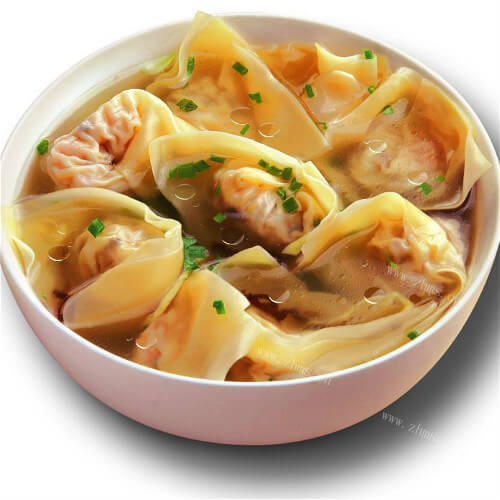 美味油菜馄饨和洋葱馄饨