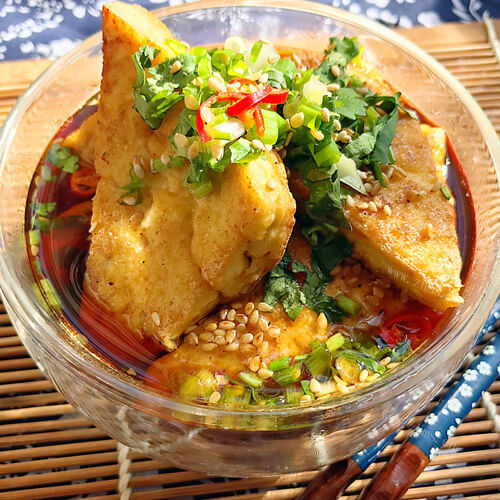 美味的香喷喷的煎豆腐