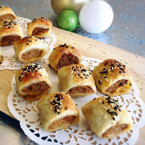 美味的土豆丝酥皮卷