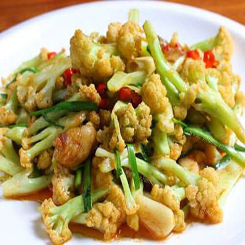 美味剁椒有机花菜炒羊肉