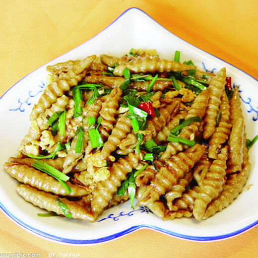 美味的肉炒拨烂子