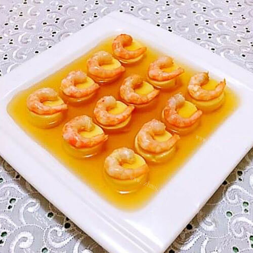 美味的水晶日本豆腐虾仁