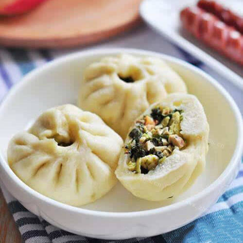 美味香菇青菜素煎包
