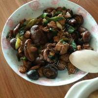 美味的香菇豆豉小炒肉