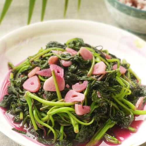 美味的素蘸红苋菜