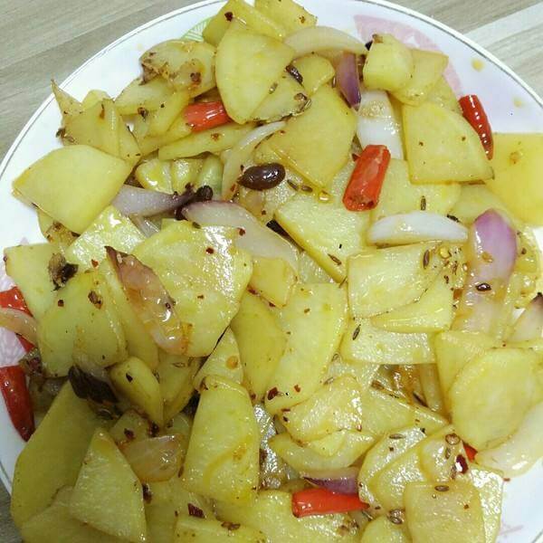 好吃的麻辣孜然土豆片