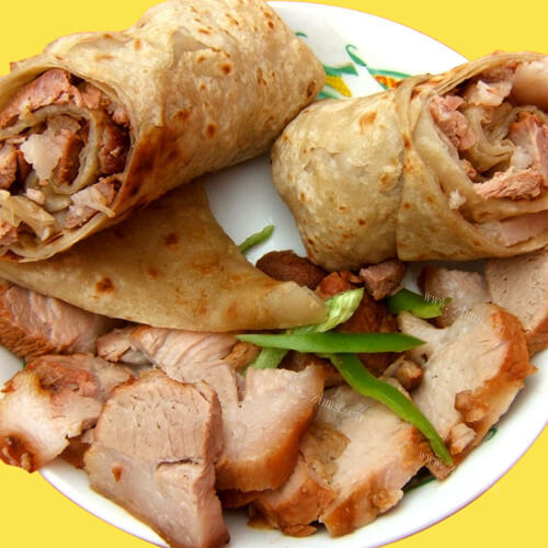 肉香布袋烙饼卷肉