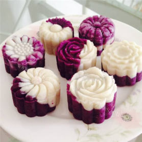 好吃的蜂蜜紫薯山药糕