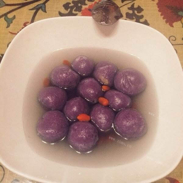 好吃的自制紫薯元宵