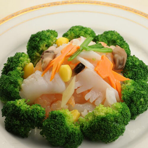 美味的土豆西兰花吉利虾