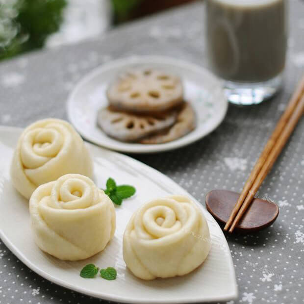 不错的豆渣玫瑰小馒头
