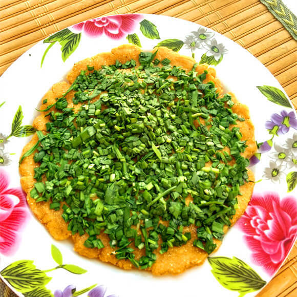 好吃的韭菜豆面玉米饼