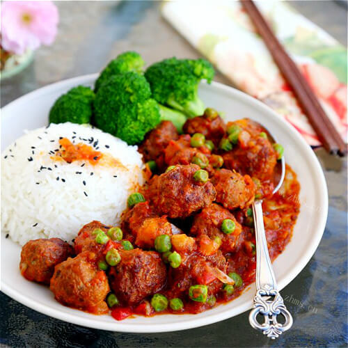 茄汁牛肉丸子烩饭#不