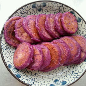 好吃的紫薯糯米软麻饼