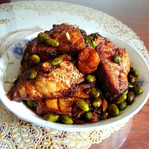 美味的蒜苗鱼块